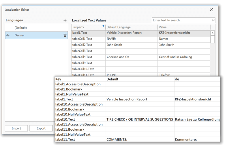 Localization Editor - Import/Export