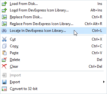 VCL Image List Editor - Locate Image in the Icon Library | DevExpress