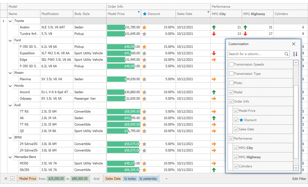 Advanced Customization Form - WinForms TreeList Control | DevExpress