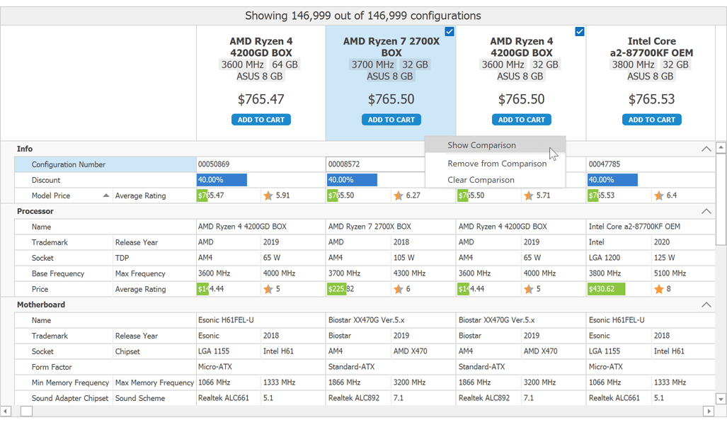 Compare Records Side-by-Side - WinForms Vertical Grid | DevExpress