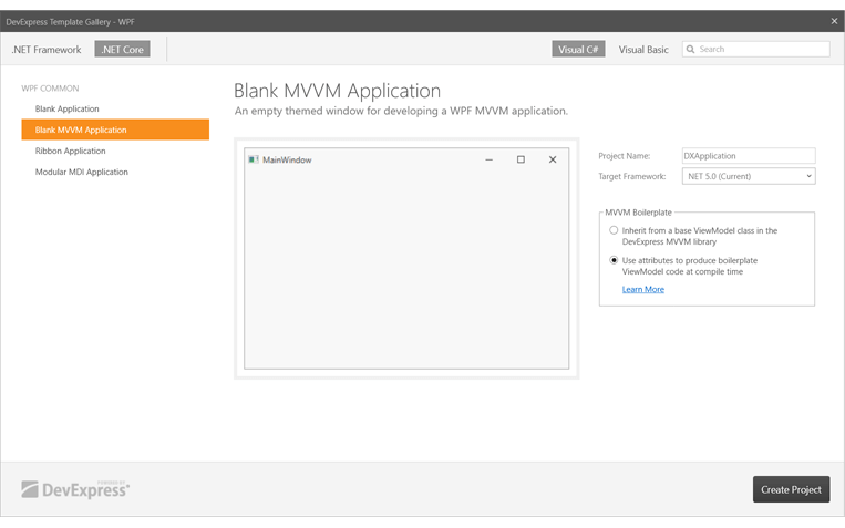 DevExpress Template Gallery - .NET 5 & .NET 6 Support
