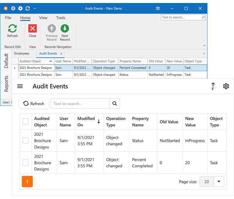 Audit Trail for EF Core - XAF for Blazor | DevExpress