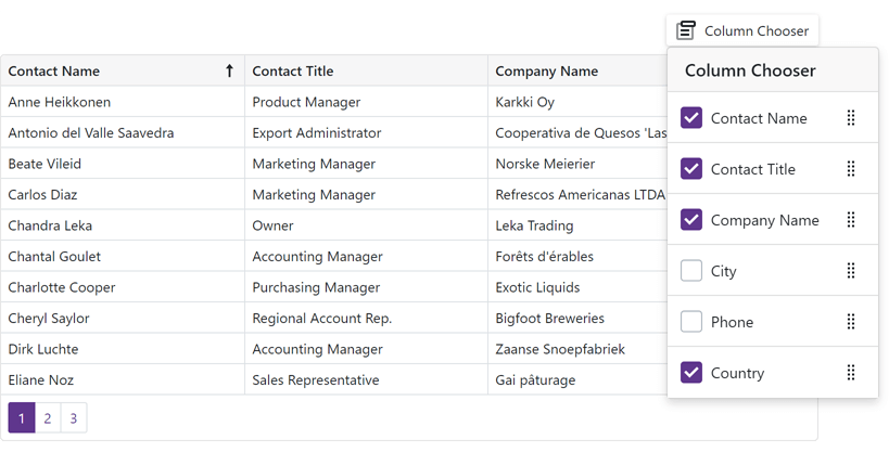 Column Customization - Blazor Grid | DevExpress