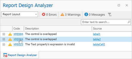 DevExpress Reporting - Report Design Analyzer Enhancements