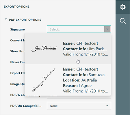 Web Report Viewer — Sign PDF Documents, DevExpress