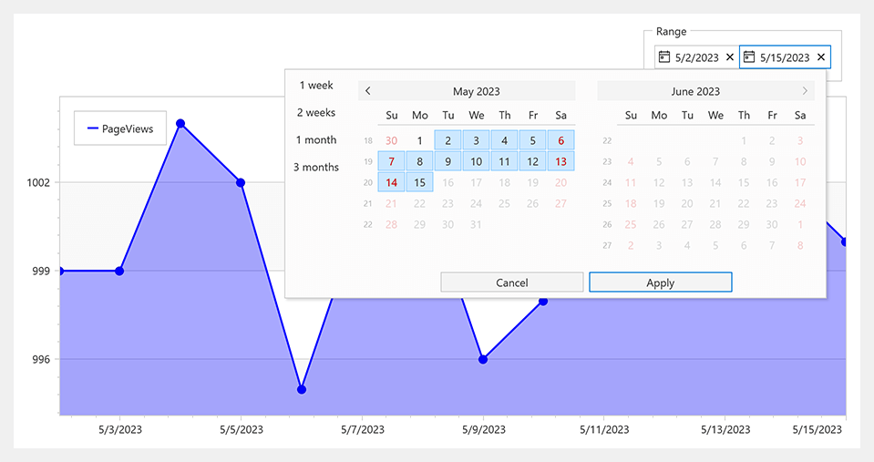 WPF Date Range Control, DevExpress