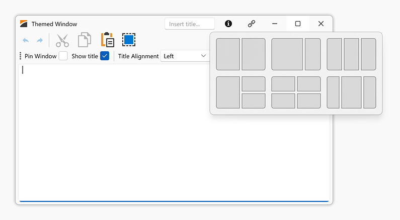 WPF Themed Window - Snap Layouts, DevExpress