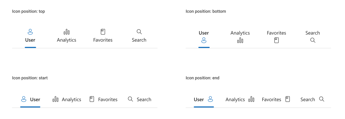 Custom Icon Position - DevExtreme Tabs, DevExpress