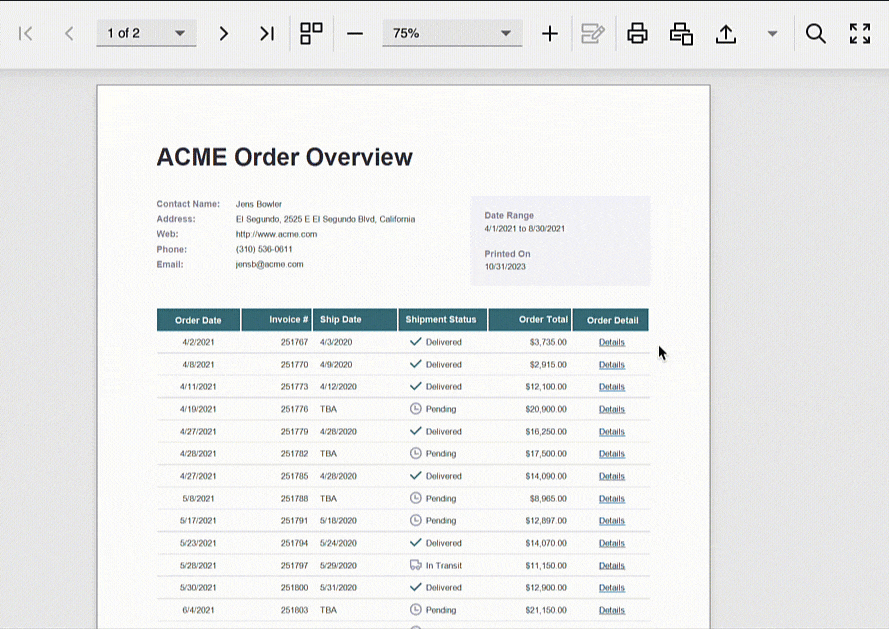 Drill-Through Reports - DevExpress Reporting