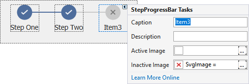 Step Progress Bar — Select and Customize Items in .NET Designer