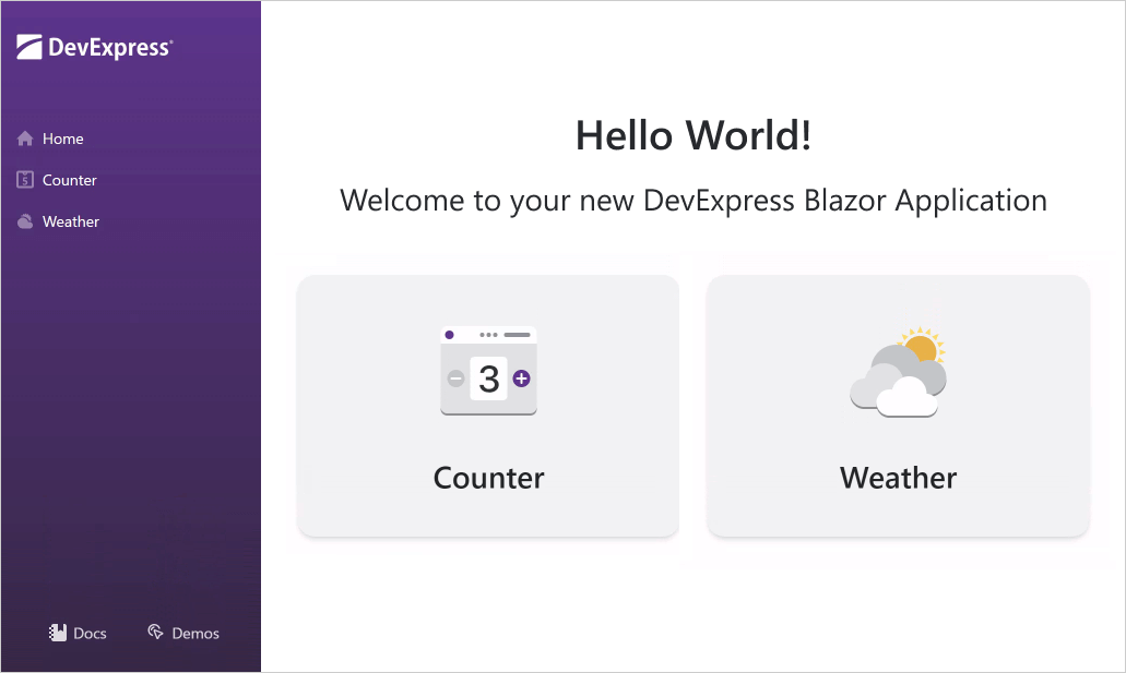 Project Templates - Blazor UI, DevExpress