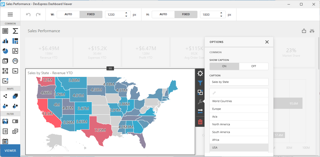 VCL BI Dashboards - A Dashboard Designer Dialog Example - VCL Components, DevExpress