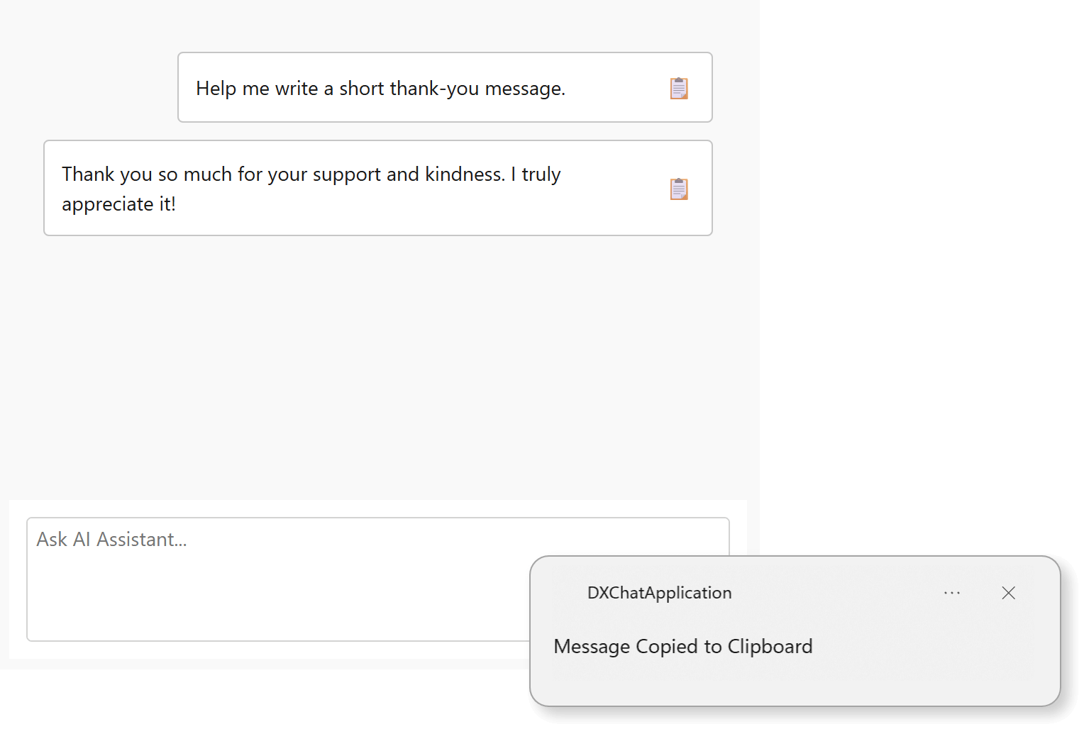 Message Templates - WPF AI Chat Control, DevExpress