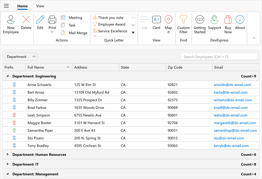 Outlook-inspired Page Header Button - WPF Ribbon Control, DevExpress