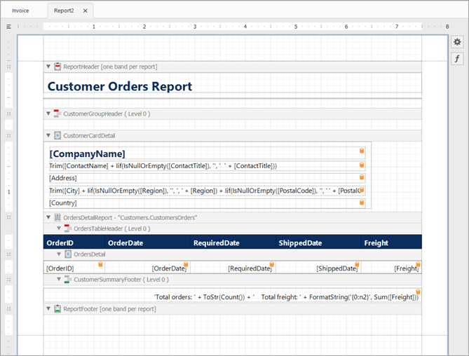 AI Wizard Generated Report Layout, DevExpress