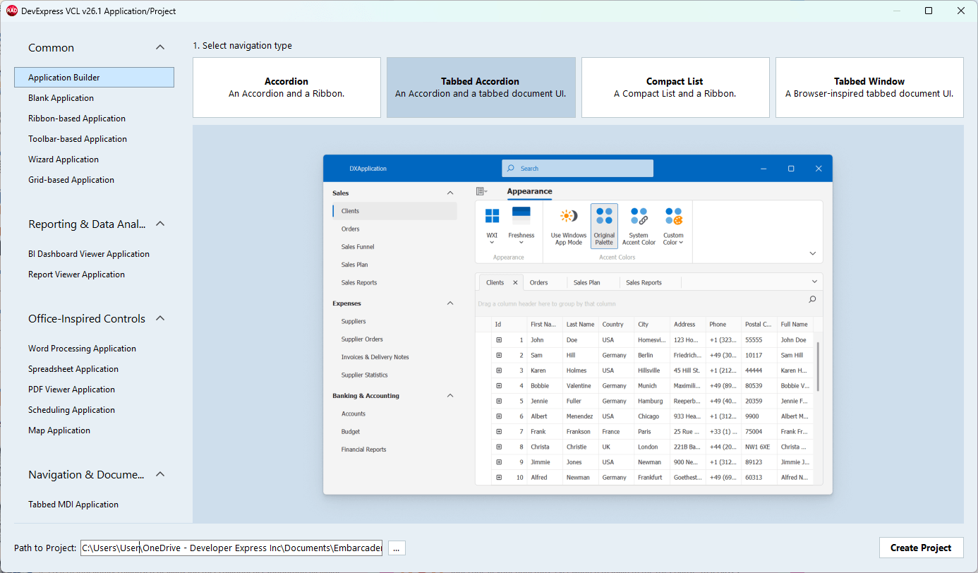 VCL Template Kit - App Builder - VCL Components, DevExpress