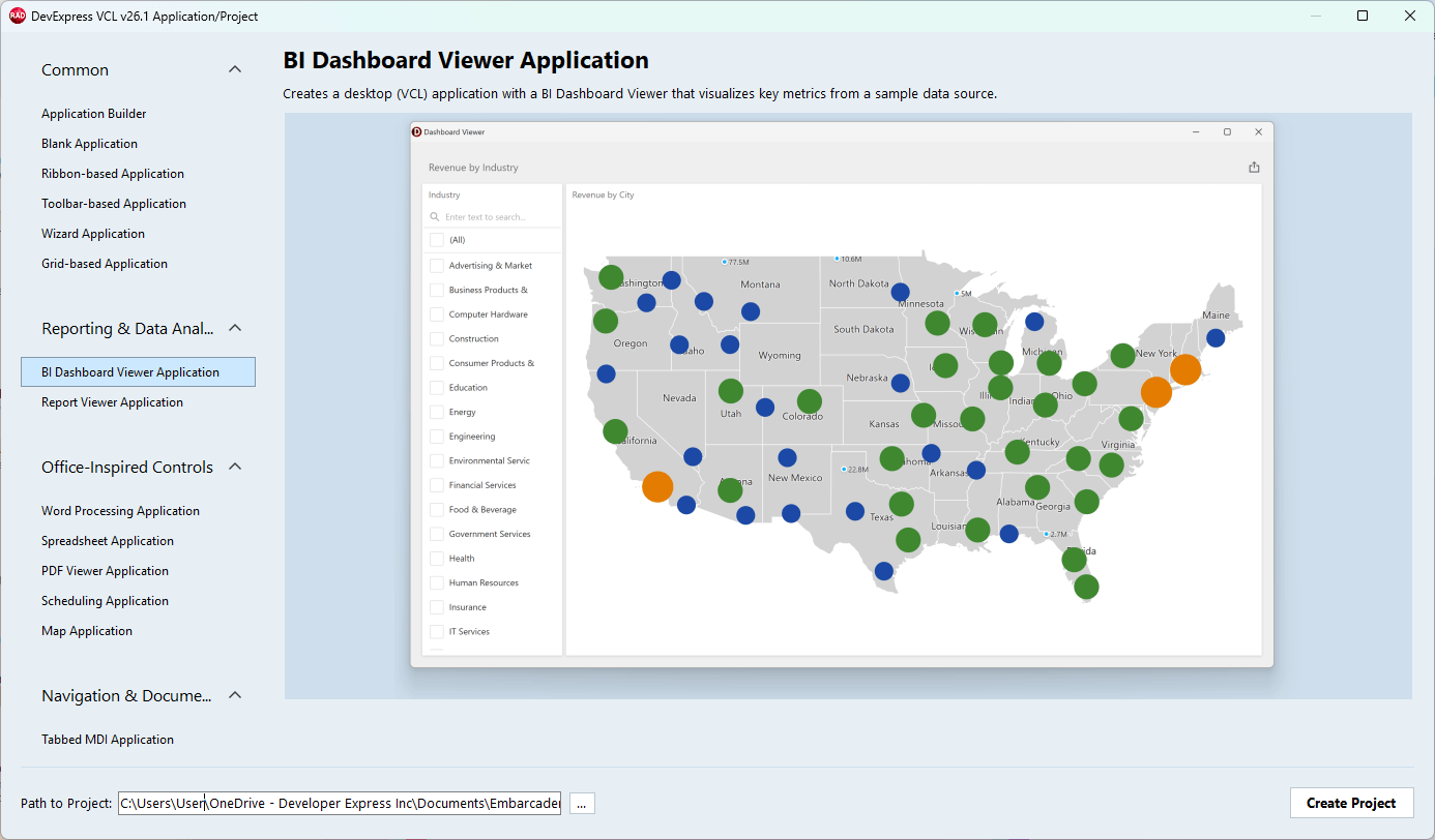 VCL BI Dashboards - Dashboard App Template - VCL Components, DevExpress