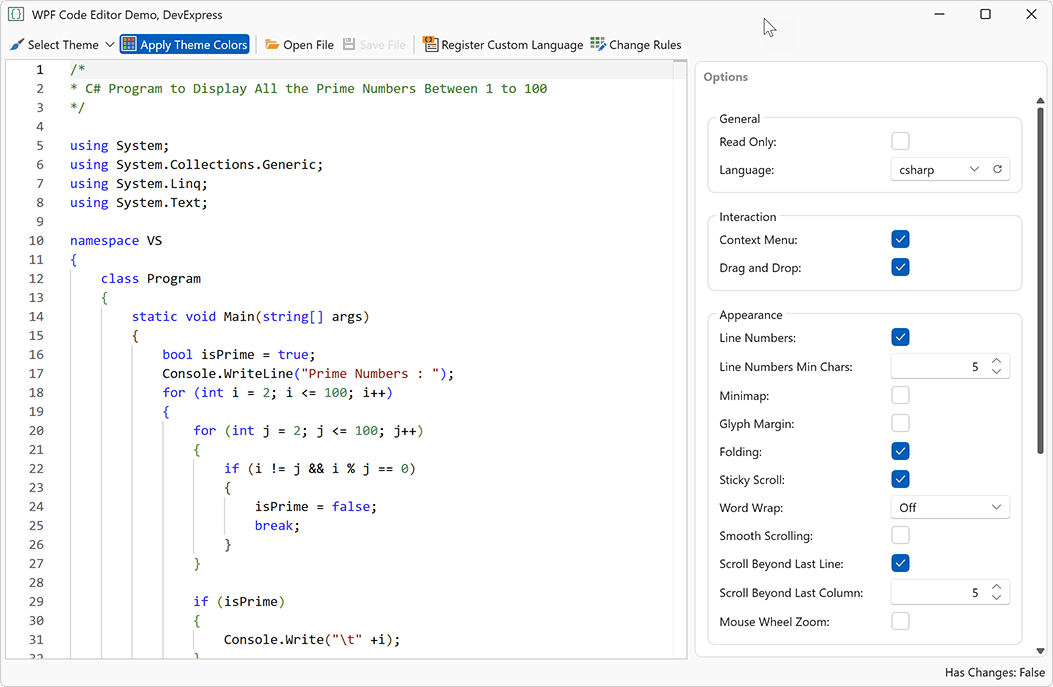 WPF Monaco Code Editor, DevExpress