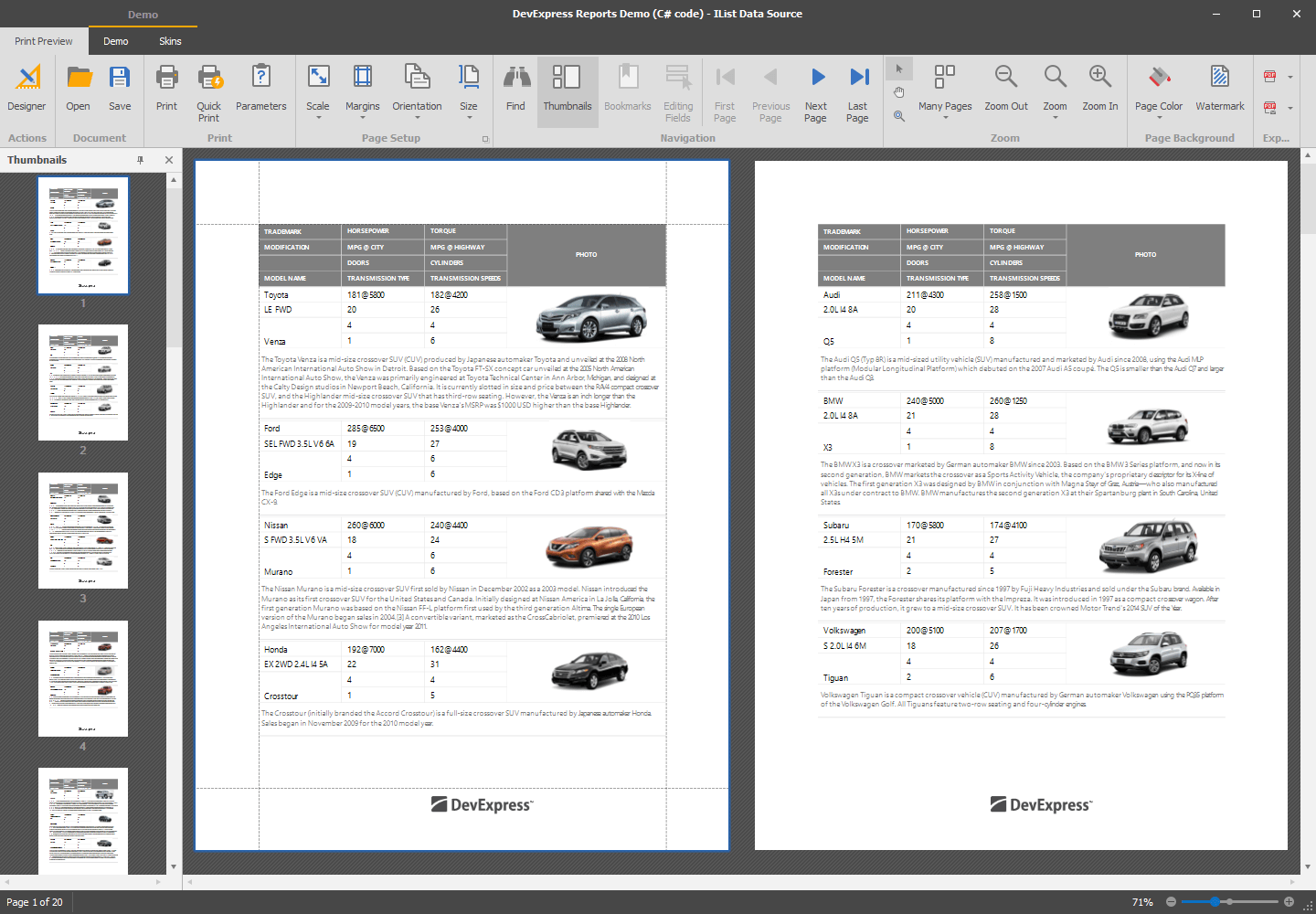 WinForms Report Viewer - DevExpress