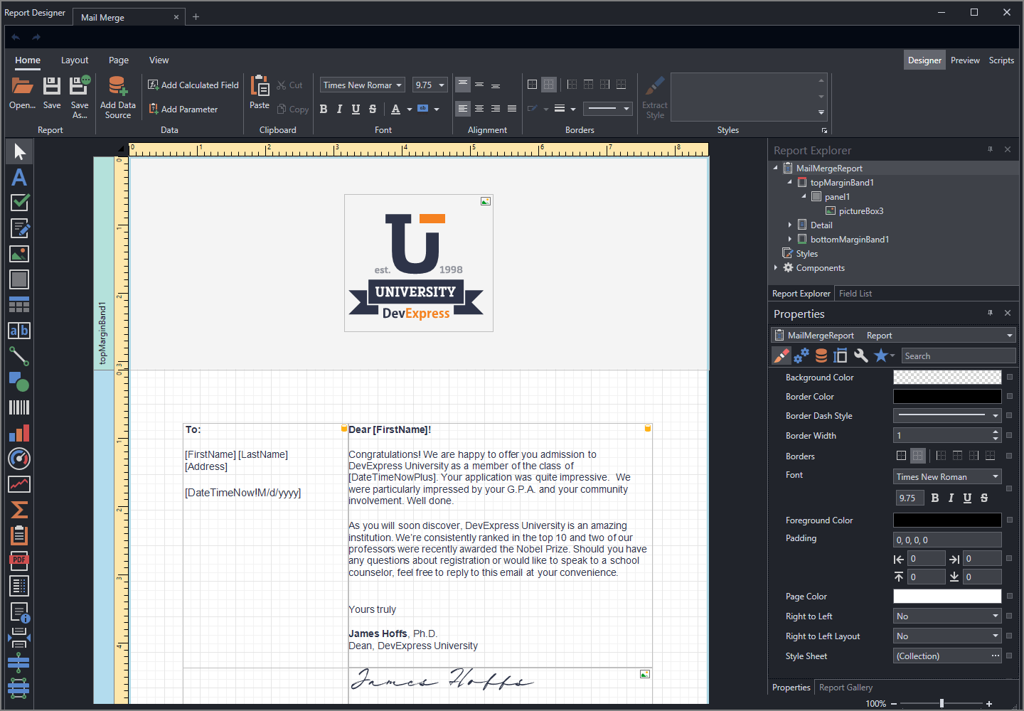 WPF End-User Report Designer | DevExpress