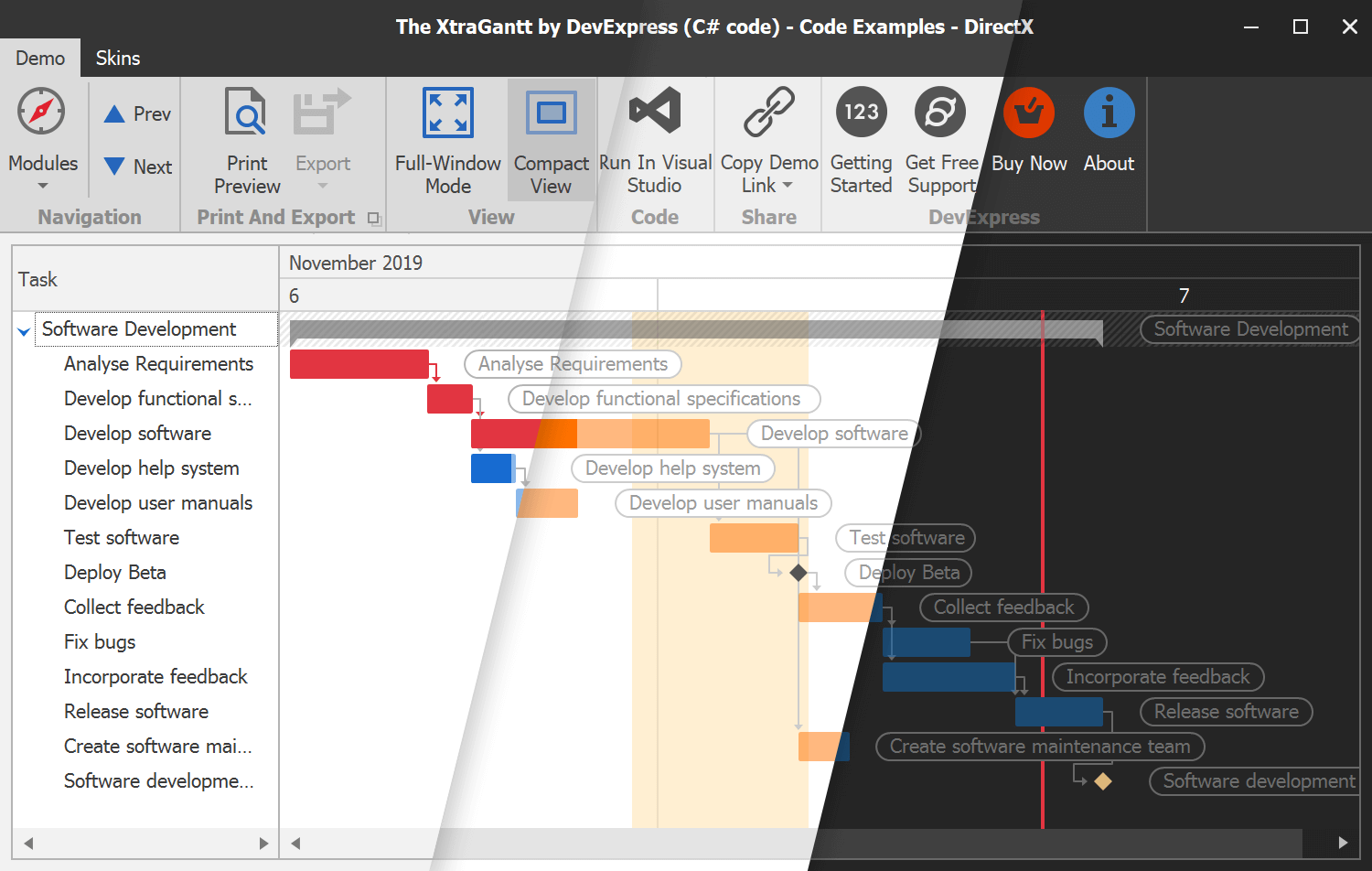 UI and Appearance Options - WinForms Gantt Control, DevExpress