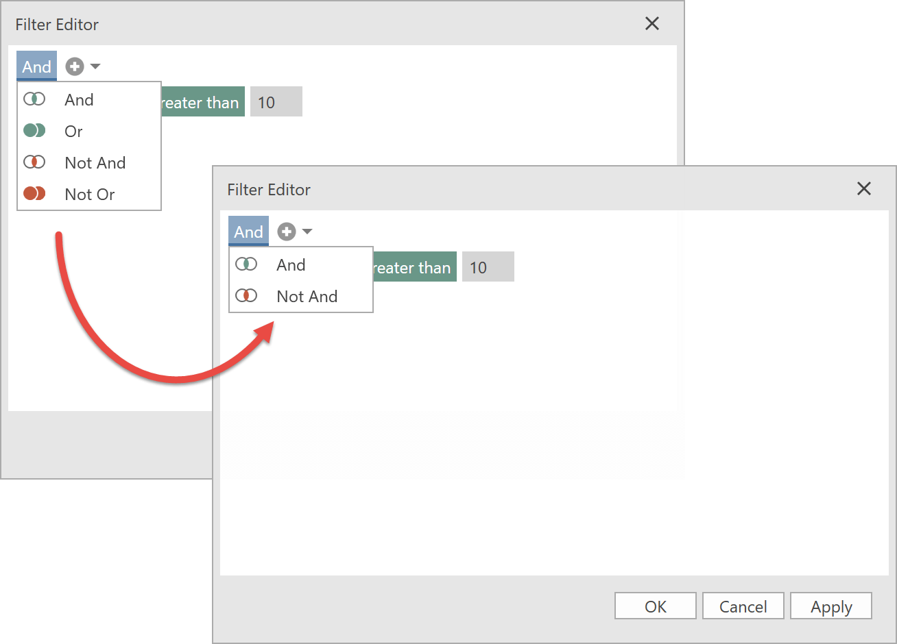 WPF Filter Editor DevExpress